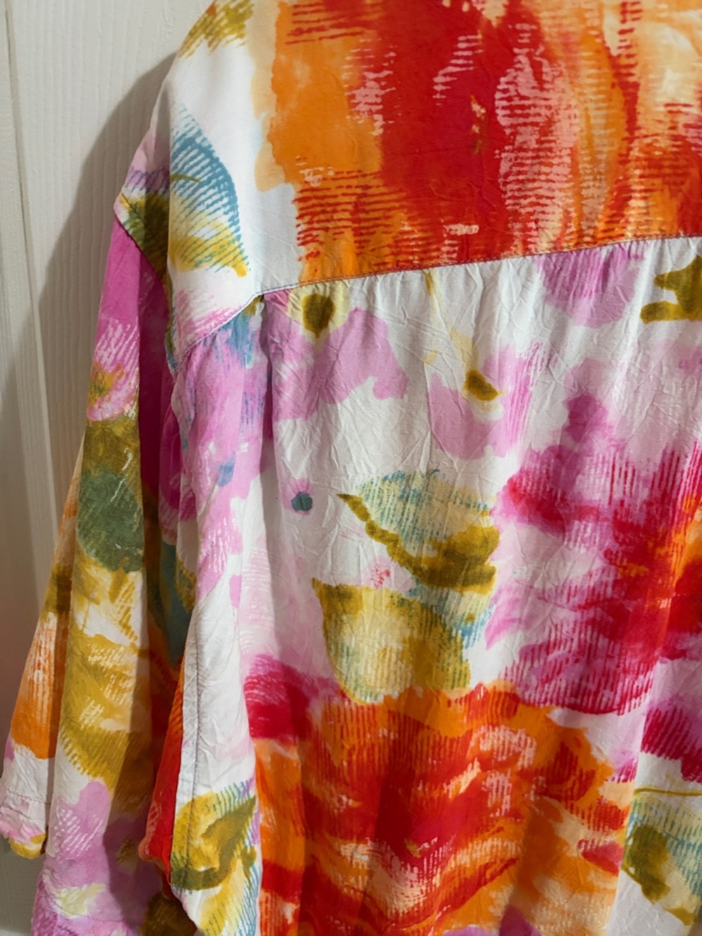 Jams World Pink, Orange & Green Floral Short-Sleeve Button-Down - Picture 7 of 11